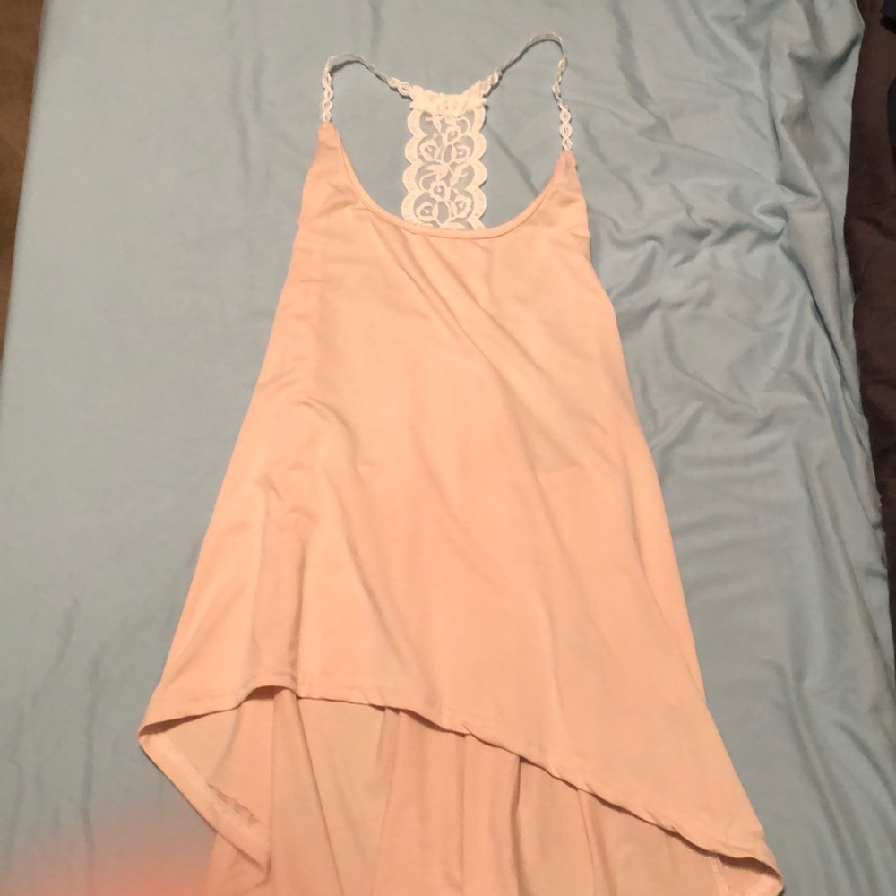 Beige tank top with razor back